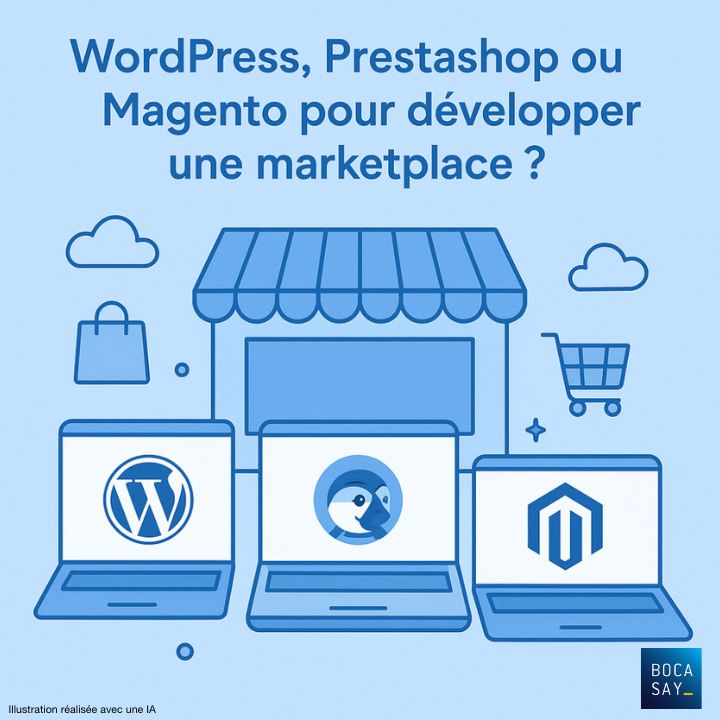 Externalisation informatique WordPress, Prestashop ou Magento pour développer une marketplace