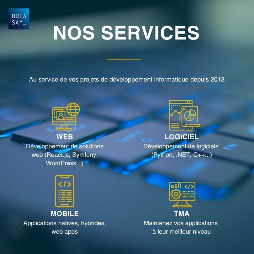 Les 4 principaux services développement informatique de Bocasay, agence web à Madagascar