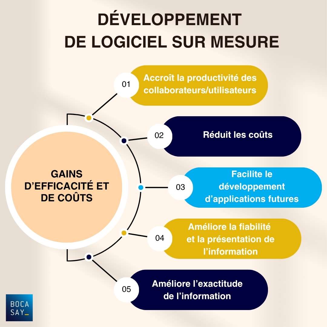 Bénéfices en efficacité et coûts du développement de logiciel sur mesure