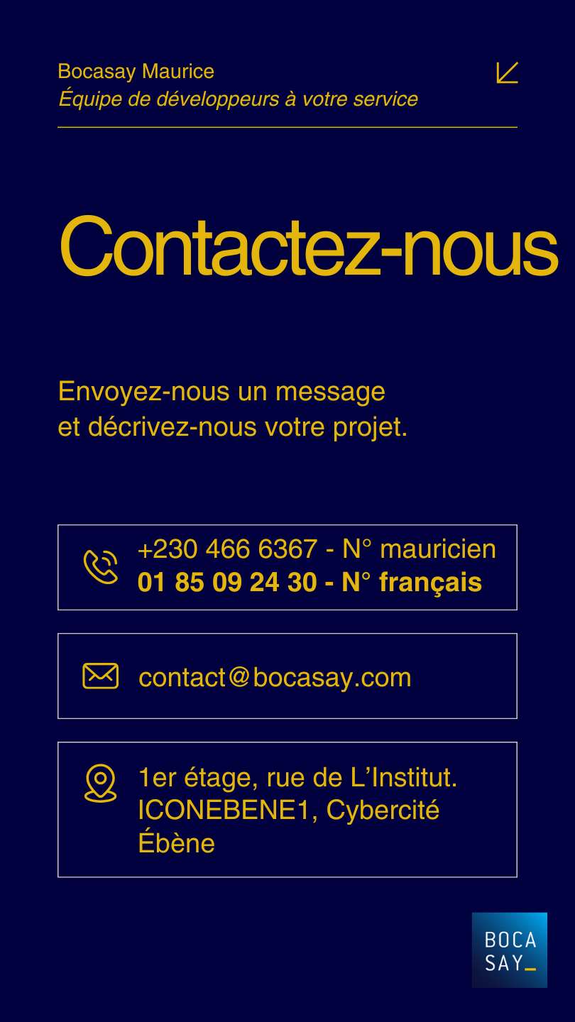 Bocasay Maurice trouve des développeurs web à Maurice pour les entreprises